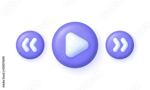 Player concept button 3D Vector. Play button great design for any purposes. Vector 3d illustration