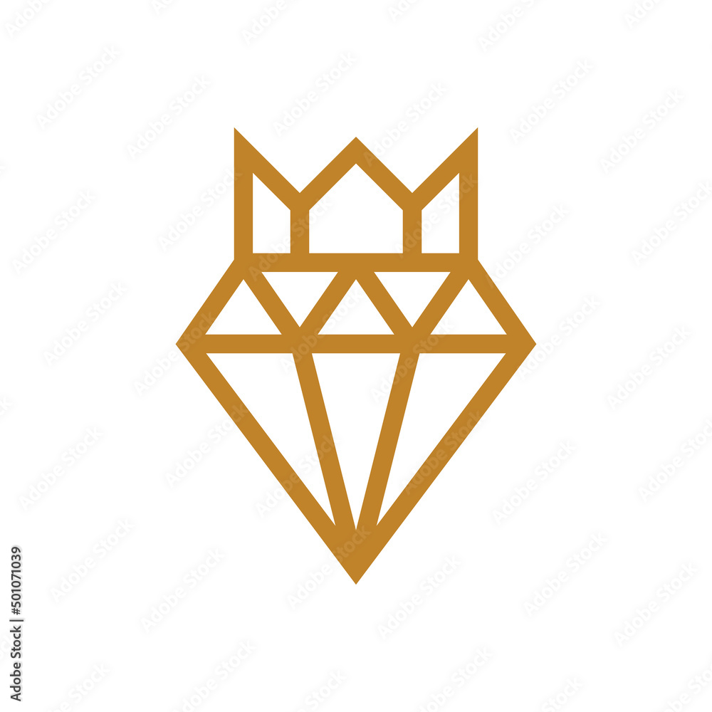 diamond with crown logo design Stock Vector | Adobe Stock
