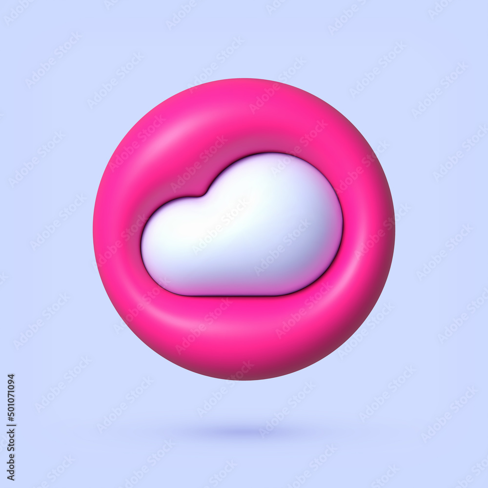 Cloud icon, great design for any purposes. Realistic 3d symbol. Realistic vector icon Cloud icon, great design for any purposes. Realistic 3d symbol. Realistic vector icon