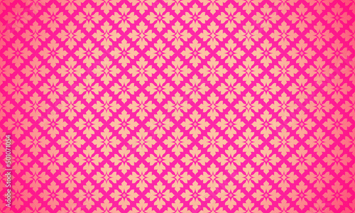 Luxury Thai pattern Hot Pink background vector illustration. Lai Thai element pattern.