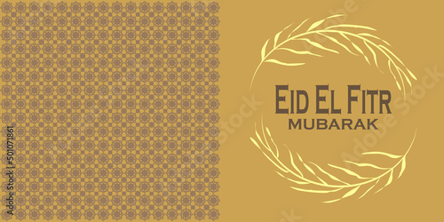 Happy Eid al-Fitr greeting card, vector illustration