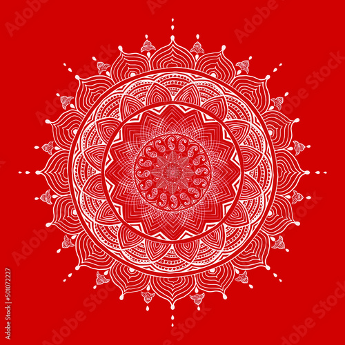 Aipan Design pattern for India festival vector red and white color