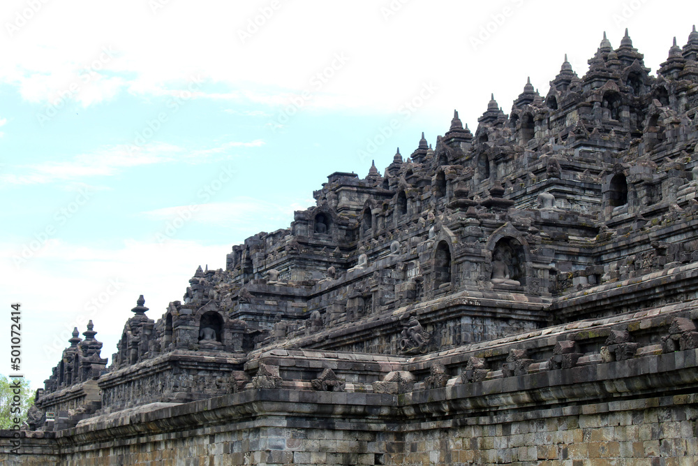 Platform view of Borobudur the largest Buddhist Temple. Taken during pandemic