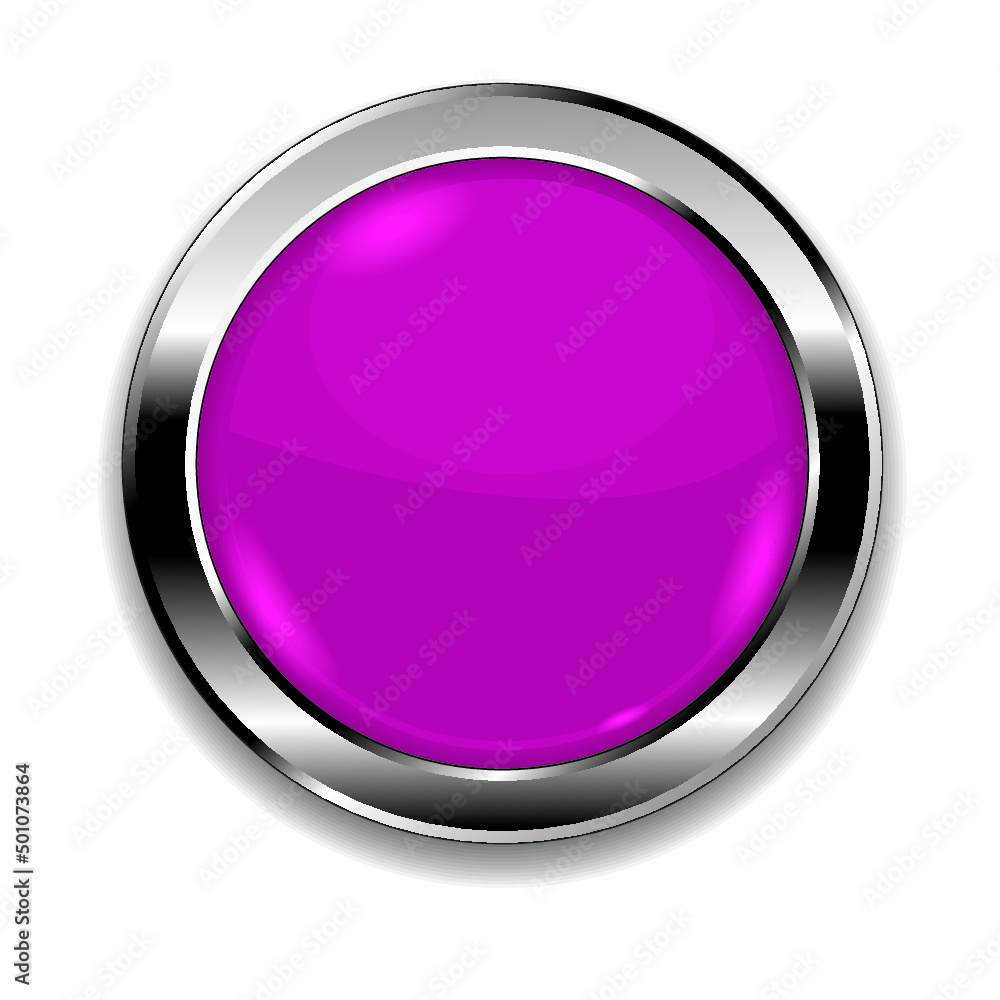Dark pink round button isolated on a white background Dark pink round button isolated on a white background