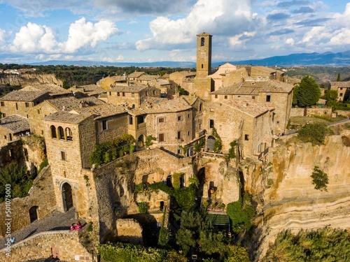 Civita di Bagnoregio, Lazio, Italy. Aerial drone view.