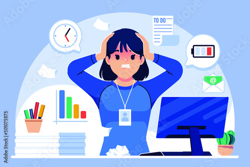 badmood girl flat design illustration background