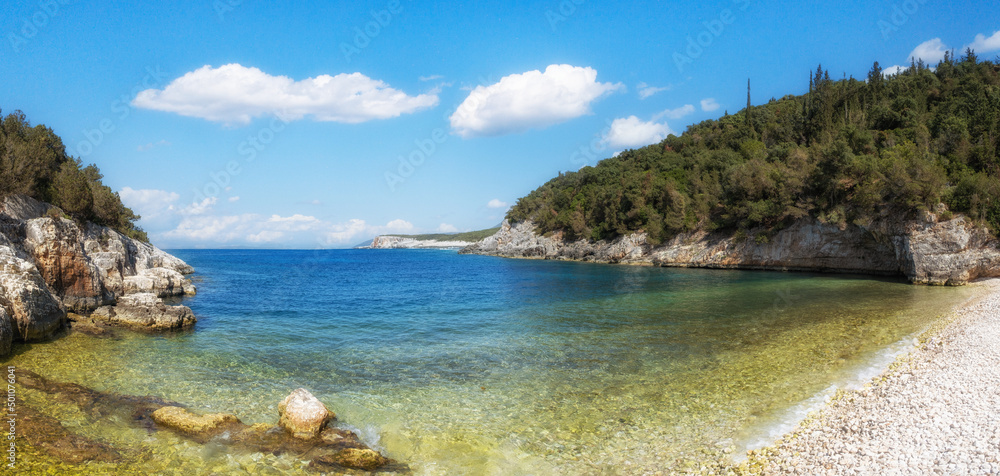 Paralia Dafnoudi beach, Kefalonia, Ionian islands, Greece.