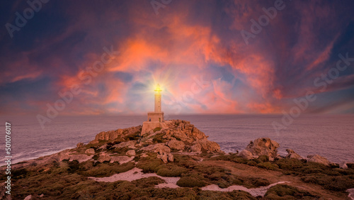 Faro Cabo Mayor lighthouse in Santander city, Cantabria region of Spain photo