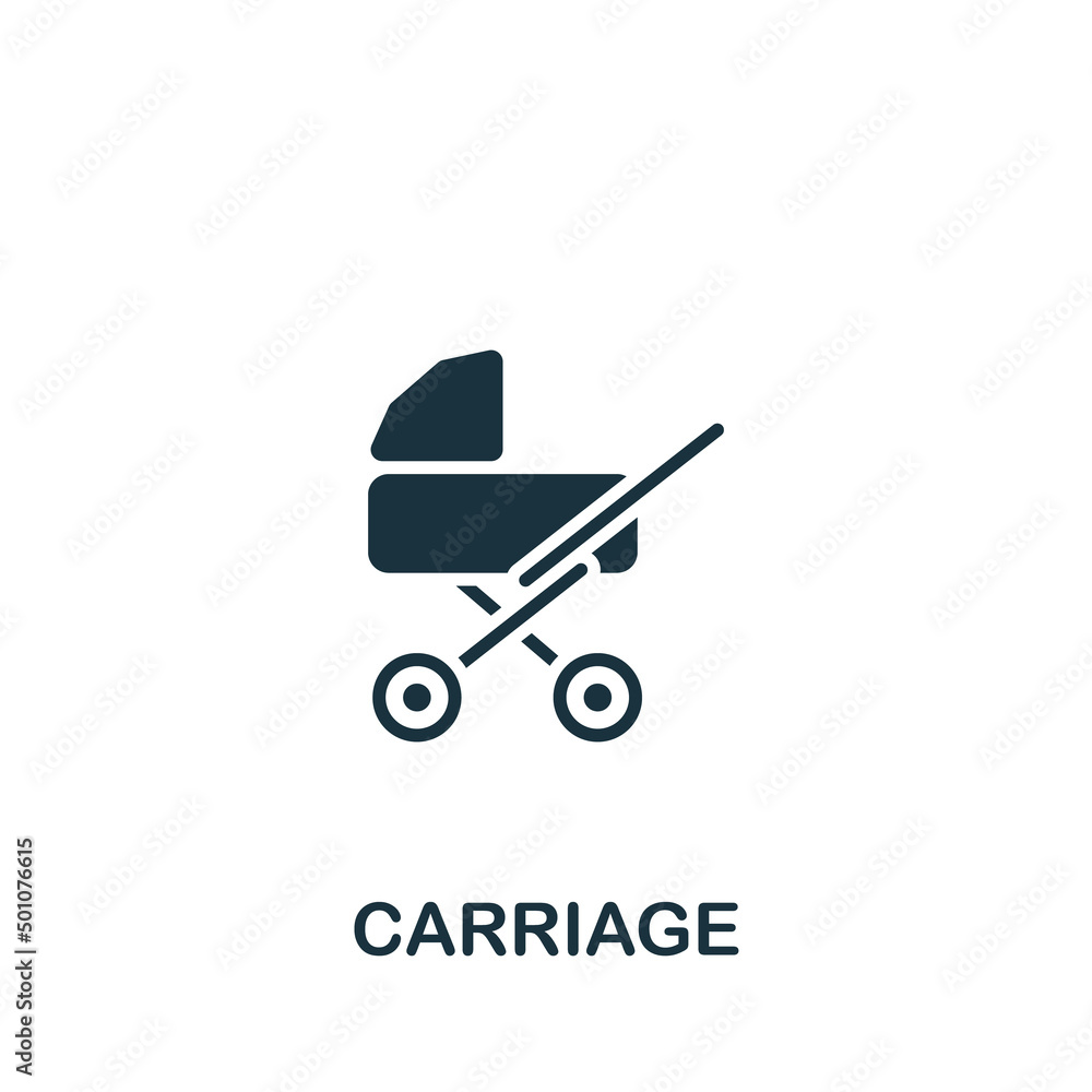Carriage icon. Monochrome simple Baby icon for templates, web design and infographics Carriage icon. Monochrome simple Baby icon for templates, web design and infographics