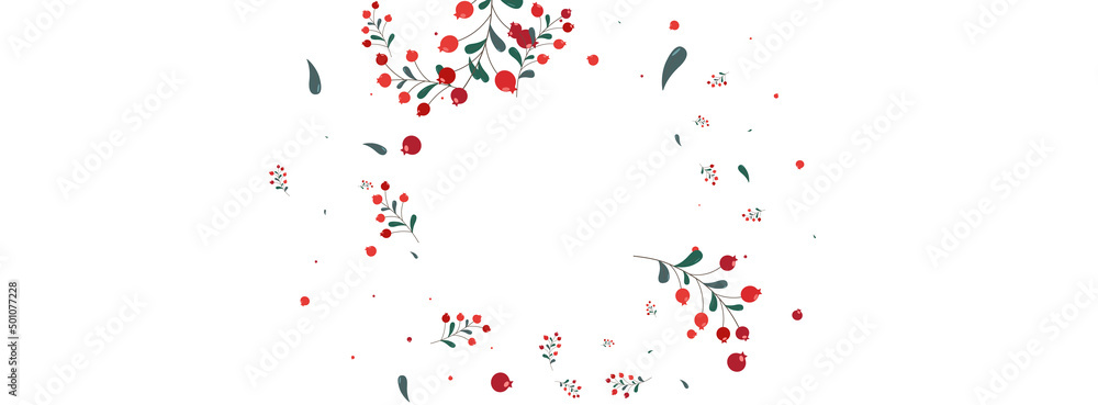 Green Foliage Background White Vector. Rowan Abstract Frame. Pink Leaves Agriculture. October Set. Herb September.