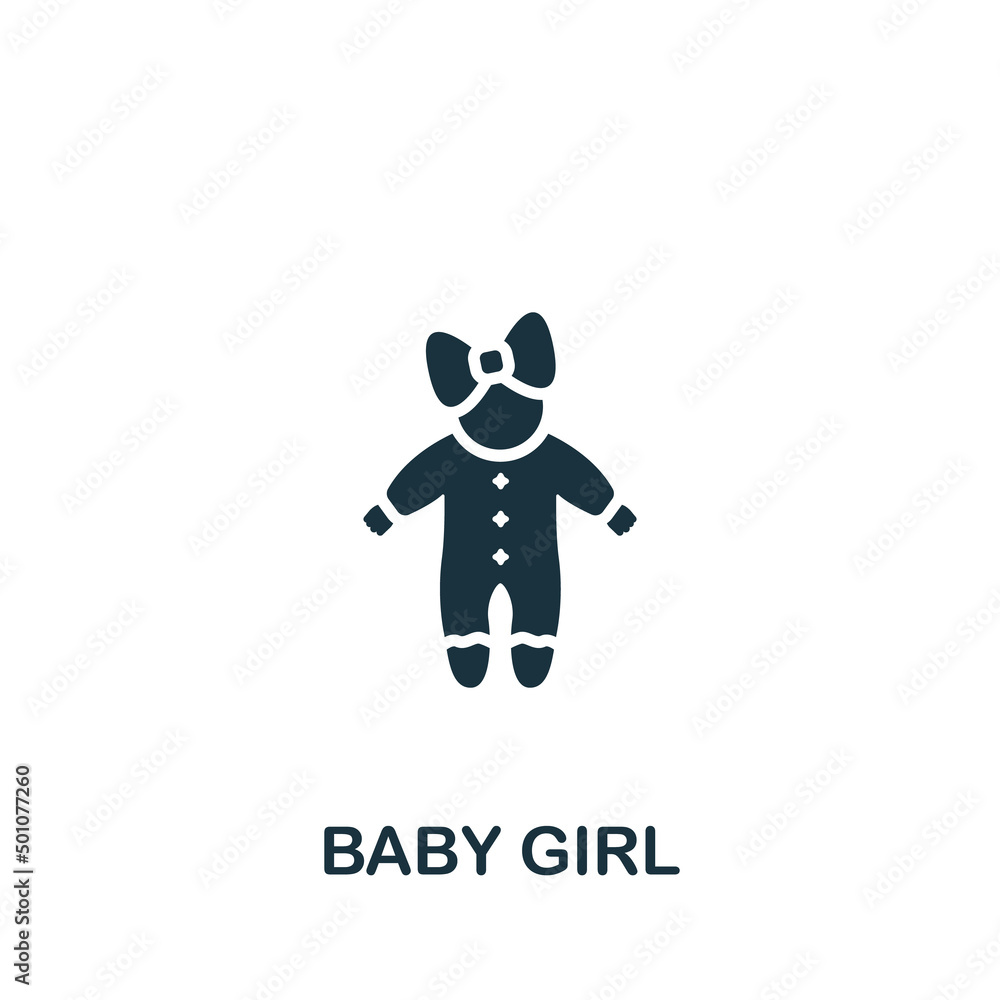 Baby Girl icon. Monochrome simple Baby icon for templates, web design and infographics Baby Girl icon. Monochrome simple Baby icon for templates, web design and infographics