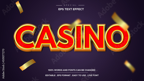 Photography Editable casino slot text effect and gambling text style