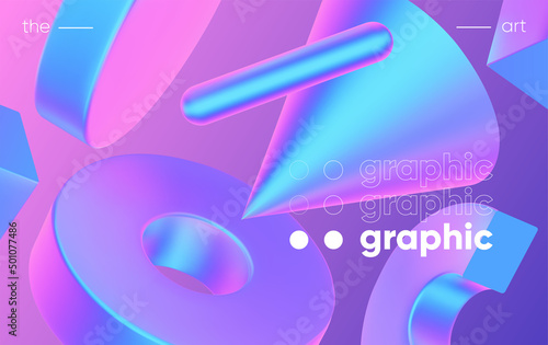 3D background with gradient geometric shapes. Eps10 vector.