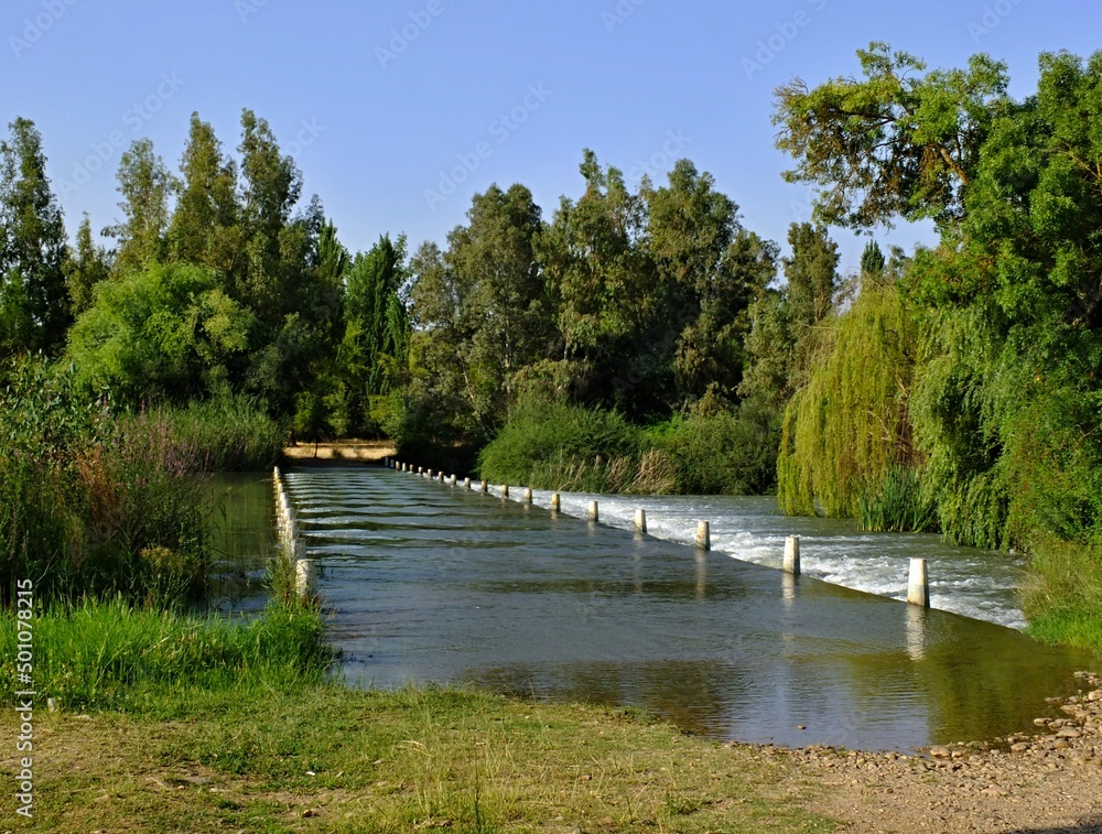 Natural swimming pool at the Guardiana River in Entrerrios, Extremadura - Spain