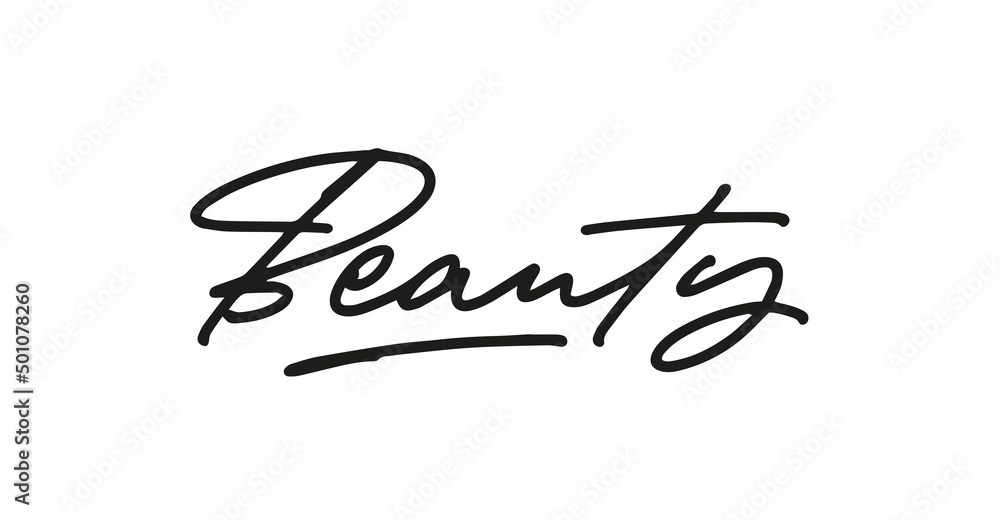 Beauty Hand Writing Logo Text Hand Lettering Beauty Hand Writing Logo Text Hand Lettering