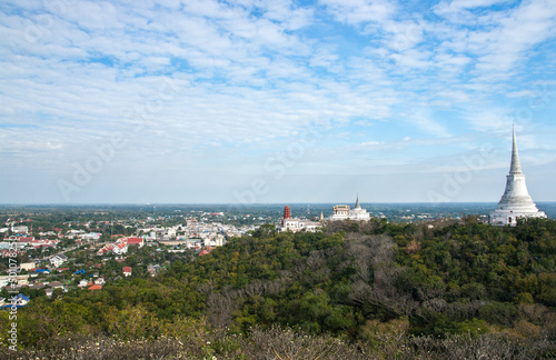 Phra Nakhon Khiri Historical Park, well-known landmark, the locally known as Khao Wang (Palace Hill) is located up on a 92-meter high verdant hill in Phetchaburi Province, Thailand 