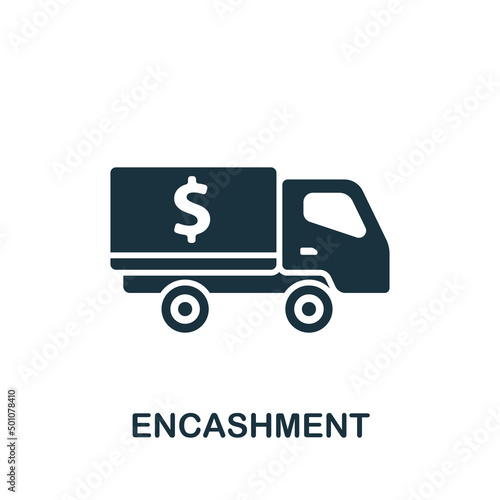 Encashment icon. Monochrome simple Banking icon for templates, web design and infographics