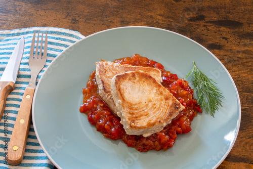 Wallpaper Mural tuna steak cooked in a sweet and sour sauce Torontodigital.ca