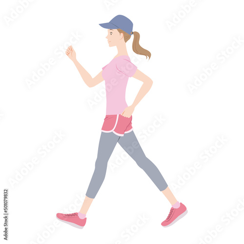 ウォーキングをする女性