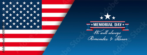 Header Memorial Day Always Remember USA Flag