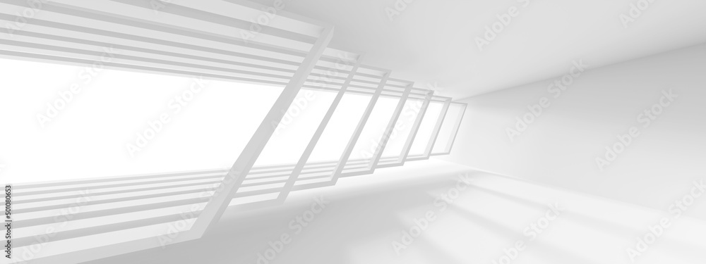 Obraz premium White Architecture Wallpaper. Industrial Corporate Template