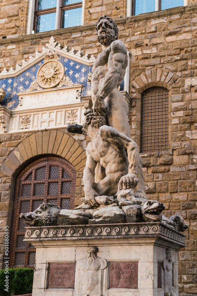 statue outside of the Palazzo Vecchio in Florence, Italy 