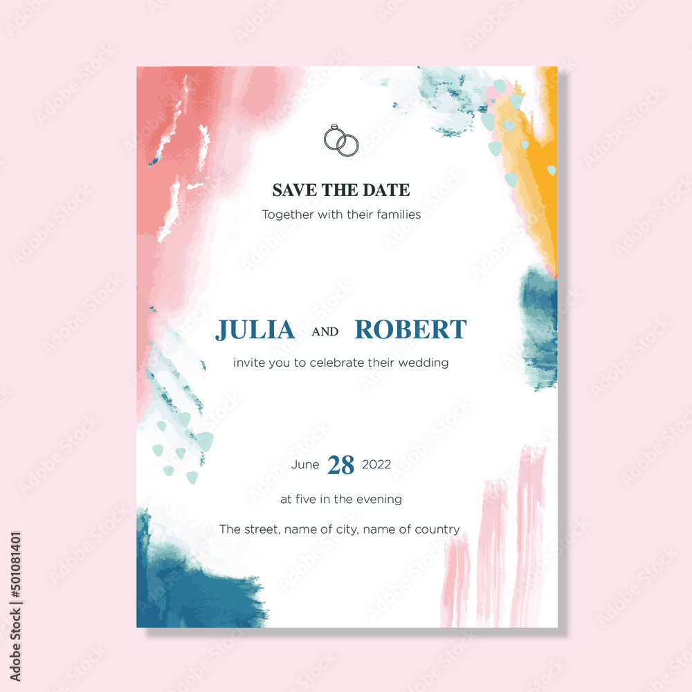 Abstract wedding invitation template