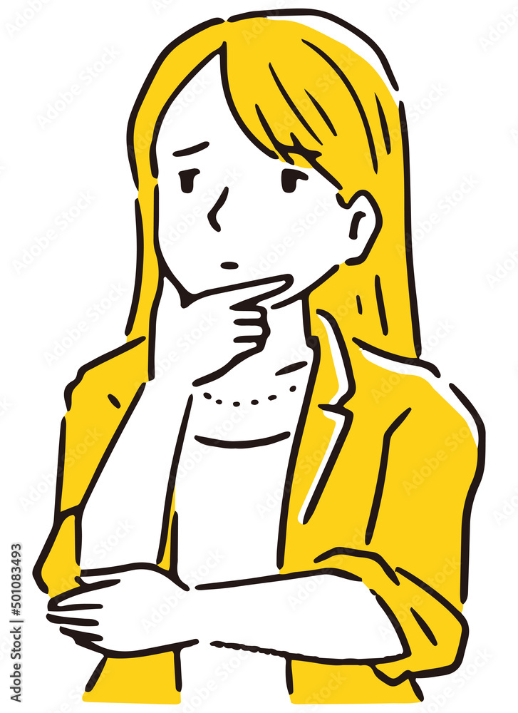 考える女性 考える女性