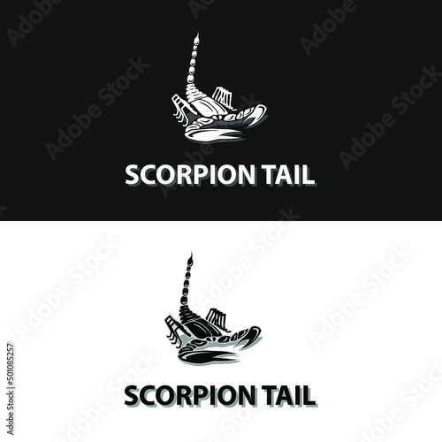 tail whip scorpion for retro vintage scorpio tattoo and logo design inspiration