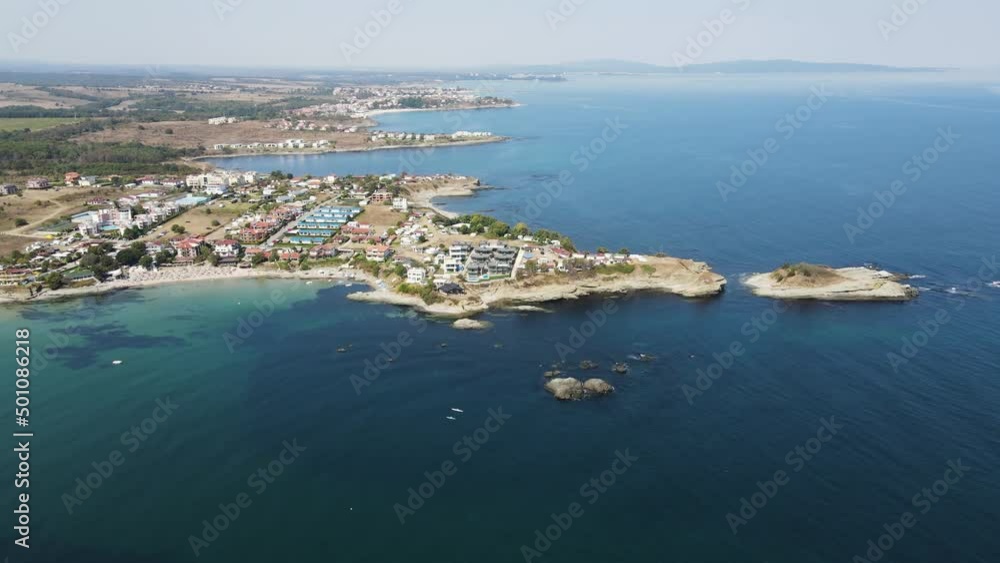 Aerial view of The bird island near Arapya beach near town of Tsarevo, Burgas Region, Bulgaria Aerial view of The bird island near Arapya beach near town of Tsarevo, Burgas Region, Bulgaria