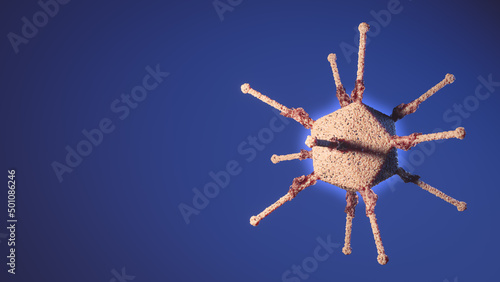 Adenovirus causes hepatitis in children  Human adenovirus model. Structure of the adenoviridae virion: penton base, nucleocapsid with DNA genome, capsomeres, proteins 3d rendering photo