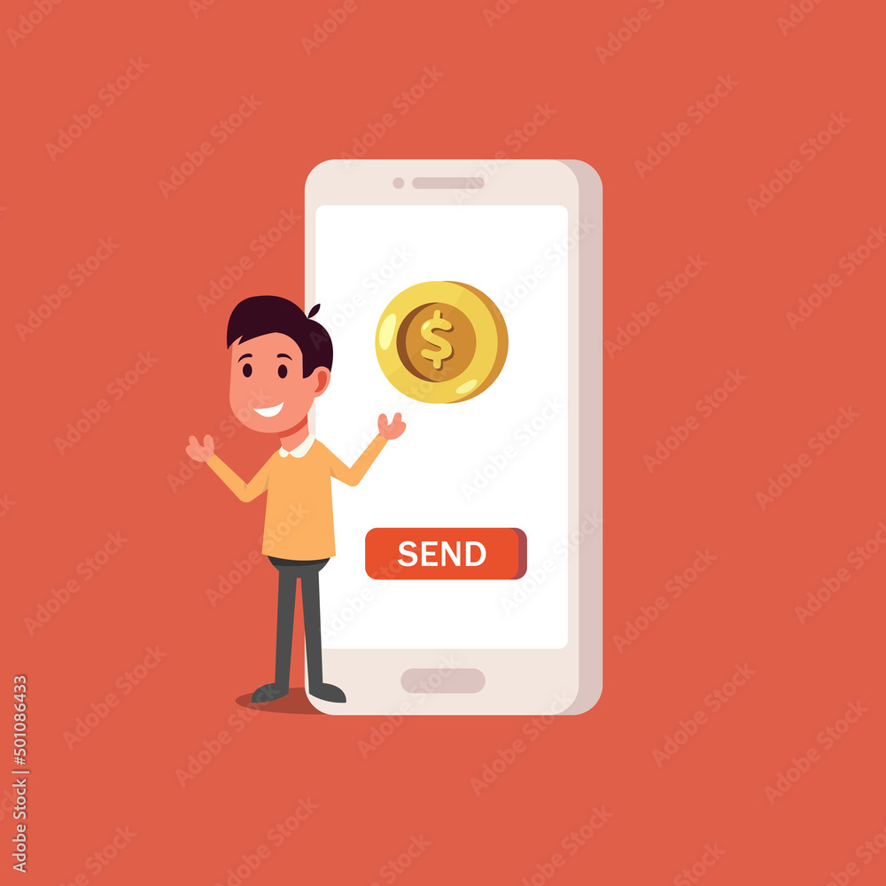 Coin transfer to e-wallet Concept, Showing the activity of entrepreneurs shopping using e wallet, Suitable for landing page, UI, web, App intro card, editorial, flyer, and banner Coin transfer to e-wallet Concept, Showing the activity of entrepreneurs shopping using e wallet, Suitable for landing page, UI, web, App intro card, editorial, flyer, and banner