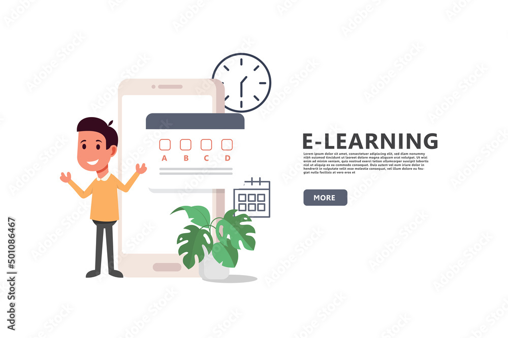 Online testing Concept, Concept of e-learning, examination on computer, Suitable for landing page, ui, web, App intro card, editorial, flyer, and banner Online testing Concept, Concept of e-learning, examination on computer, Suitable for landing page, ui, web, App intro card, editorial, flyer, and banner
