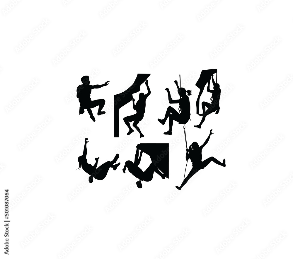 Rock Climber Silhouettes, art vector design Rock Climber Silhouettes, art vector design