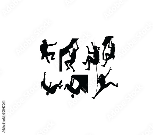 Rock Climber Silhouettes, art vector design
