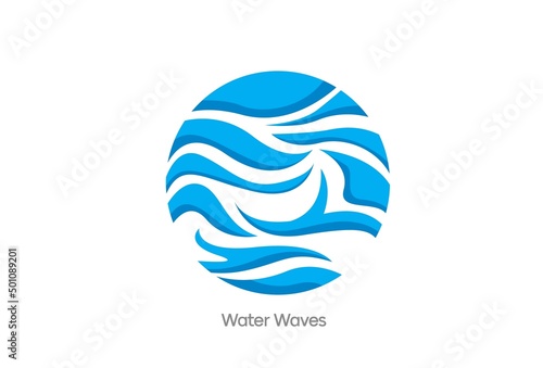 blue water waves - vector
business logo template illustration concept. Abstract creative sign. Design elements.