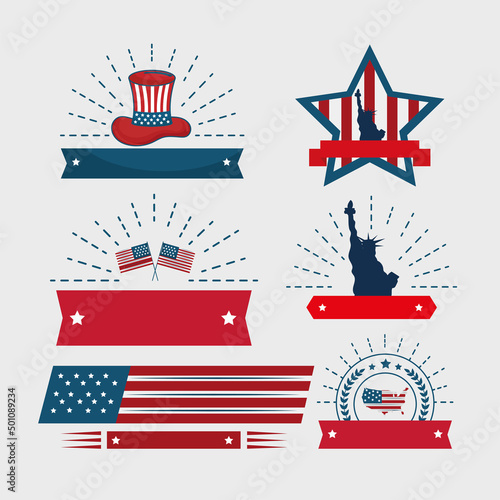 six usa independence icons