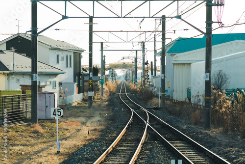 Obraz na płótnie 田舎の駅 w salonie