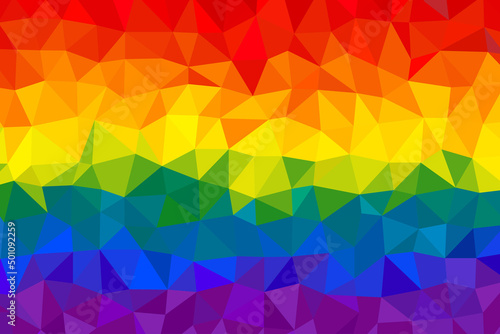 Low poly Rainbow background. Polygonal Gay pride LGBTQ flag. Vector illustration