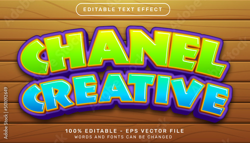 chanel creative 3d text effect and editable text effect with wood texture background
