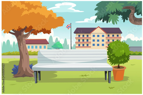 white chairs to sit and relax in the garden.