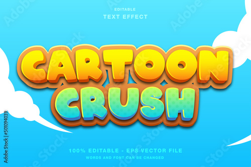 Cartoon Crush 3D Editable Text Effect with Cartoon Style