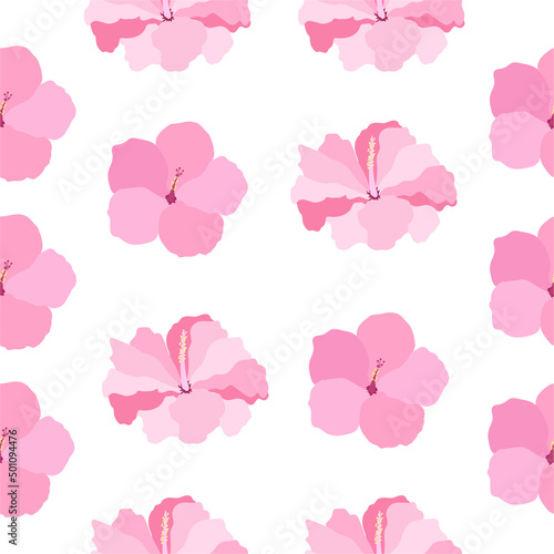 Beautiful hibiscus flowers Vector set of blooming tropical floral for holiday invitations, greeting card and fashion design Tropicania and exoticism