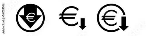 Papier peint Euro down sign icon set