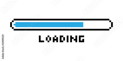 Loading bar pixel icon simple design