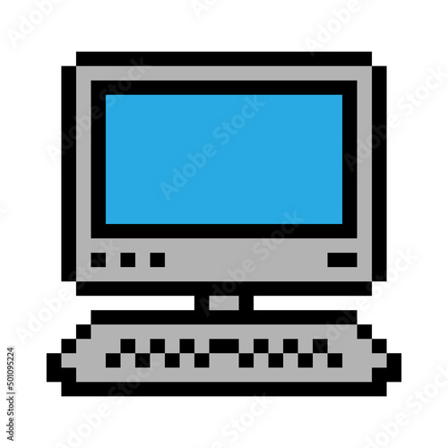 Computer pixel icon simple design