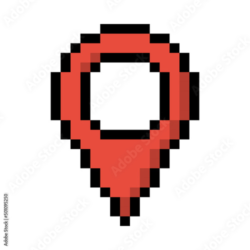Pin pixel icon set simple design