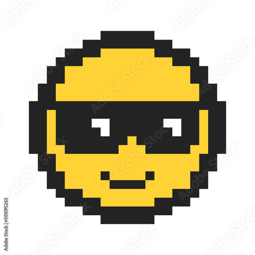 Pixel smile icon with  glasses © eMIL'