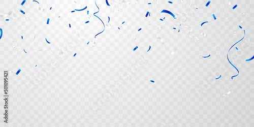 blue confetti background for party celebration The vector illustration can be separated from a transparent background.