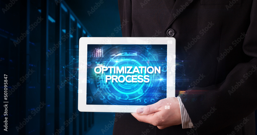 Person holding tablet, business concept Person holding tablet, business concept